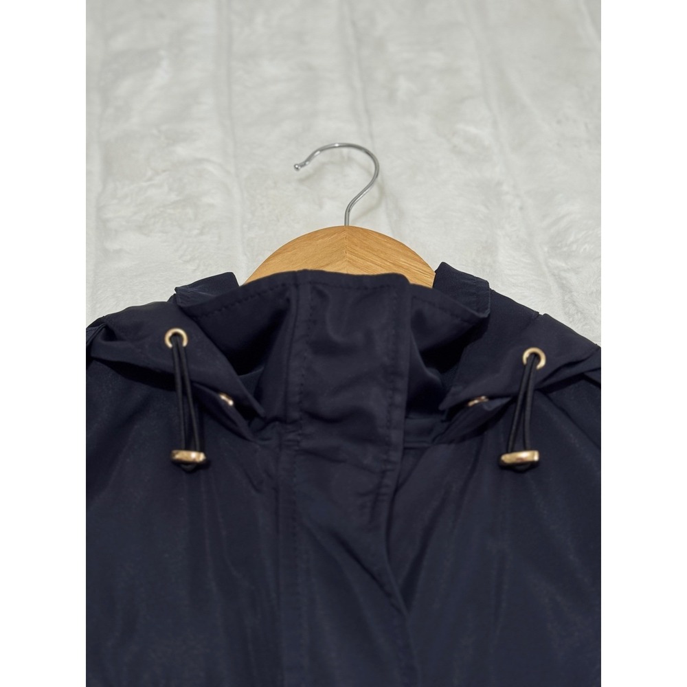 Talbots Petites Dark Navy Hooded Utility Anorak Jacket Women's 14P Lightweight - Picture 6 of 11
